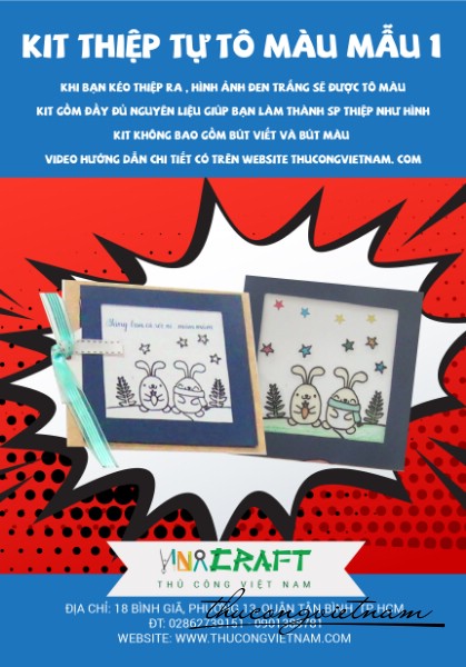 Kit thiệp tự tô màu mẫu 1